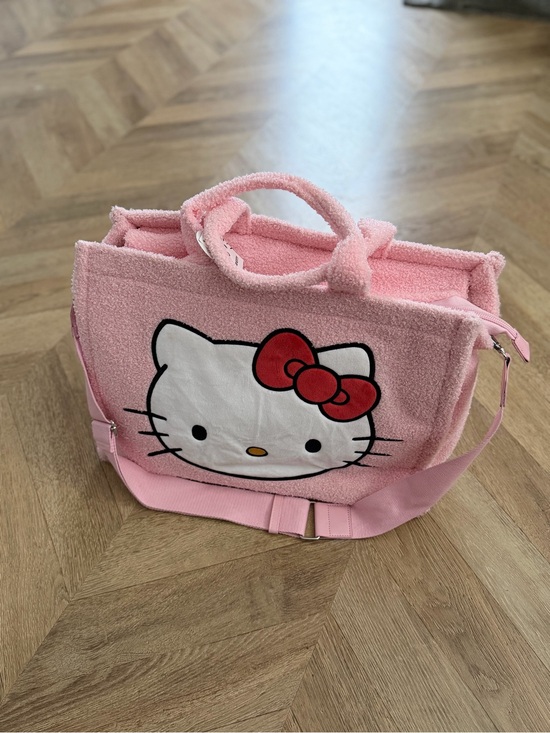 Sanrio Handbags - Sanrio large Pink Sherpa Plush Tote Bag with Hello Kitty Motif